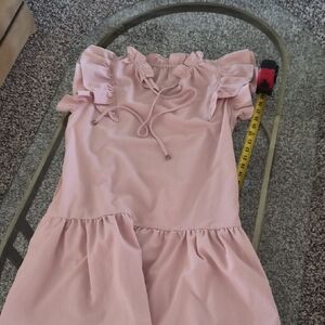 Amazon Pink Ruffle Sleeve Dress